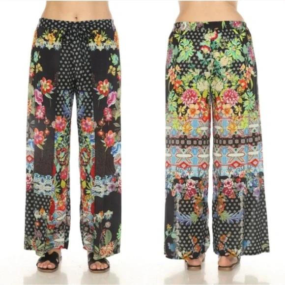 Johnny Was Multicolor Floral Patchwork Pants - Picture 10 of 14